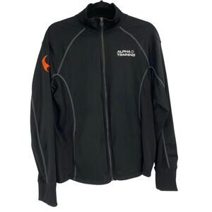 Hylete Alpha Training Full Zip Jacket Black Athletic Active Lightweight Large